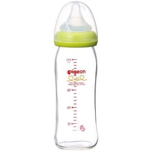 Pigeon Glass Baby Nursing Bottle with M Teat 240ml - Green